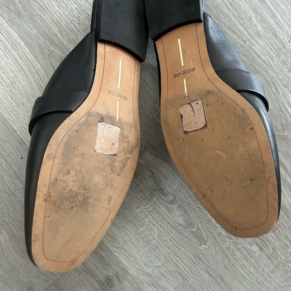 Dolce Vita Black Flats with Gold Buckle - Picture 3 of 4